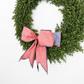 12" Gingham Red, White, and Navy Check Bow