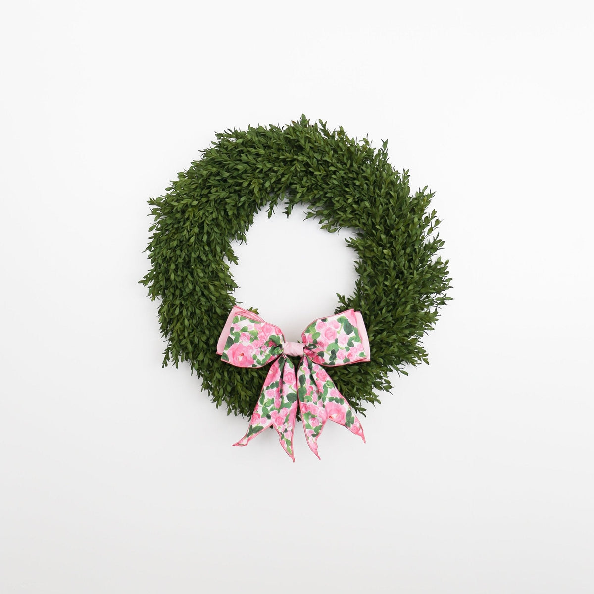 12" Linen Bow Pink Roses, Pink, White, and Green