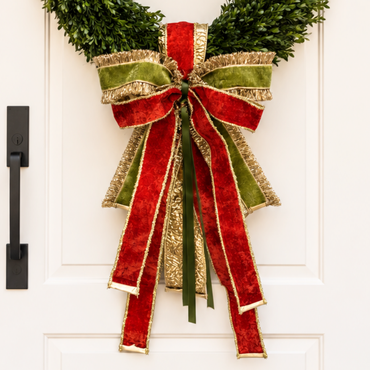 Golden Holly Ribbon Bow and Sash