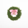 16" Faux Linen Pink and White Check Bow Lime with White Check Backing