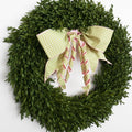 16" Lime Green Gingham Check Bow Pink Accents