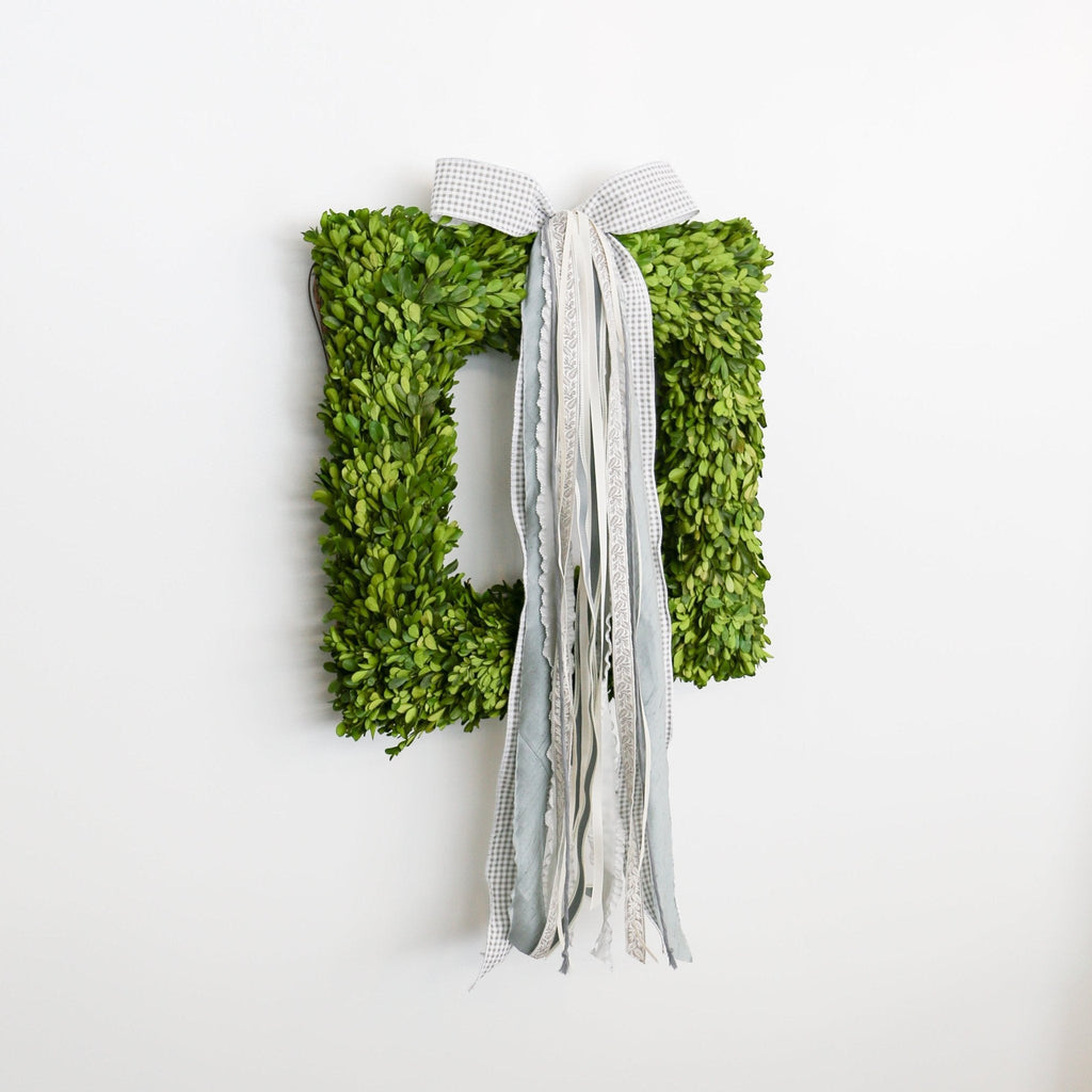 Square Preserved Natural Boxwood Wreath | 20 Inch
