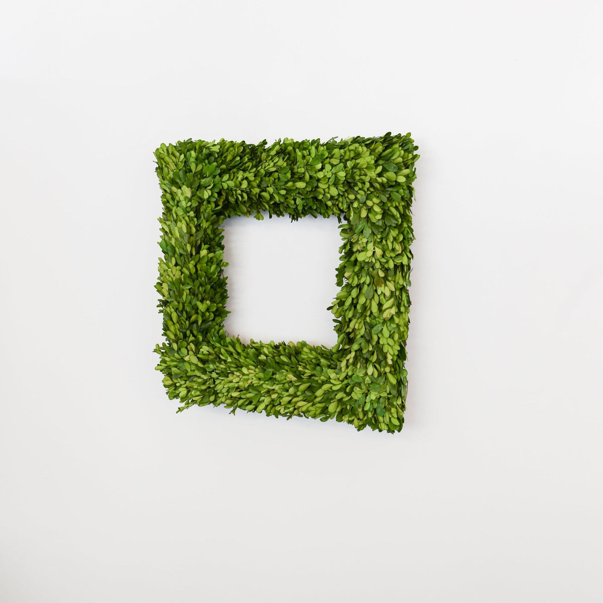 Square Preserved Natural Boxwood Wreath | 20 Inch