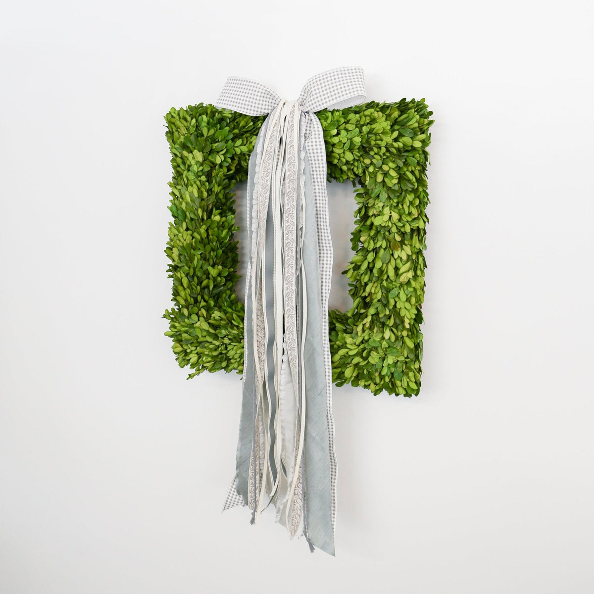 Square Preserved Natural Boxwood Wreath | 20 Inch