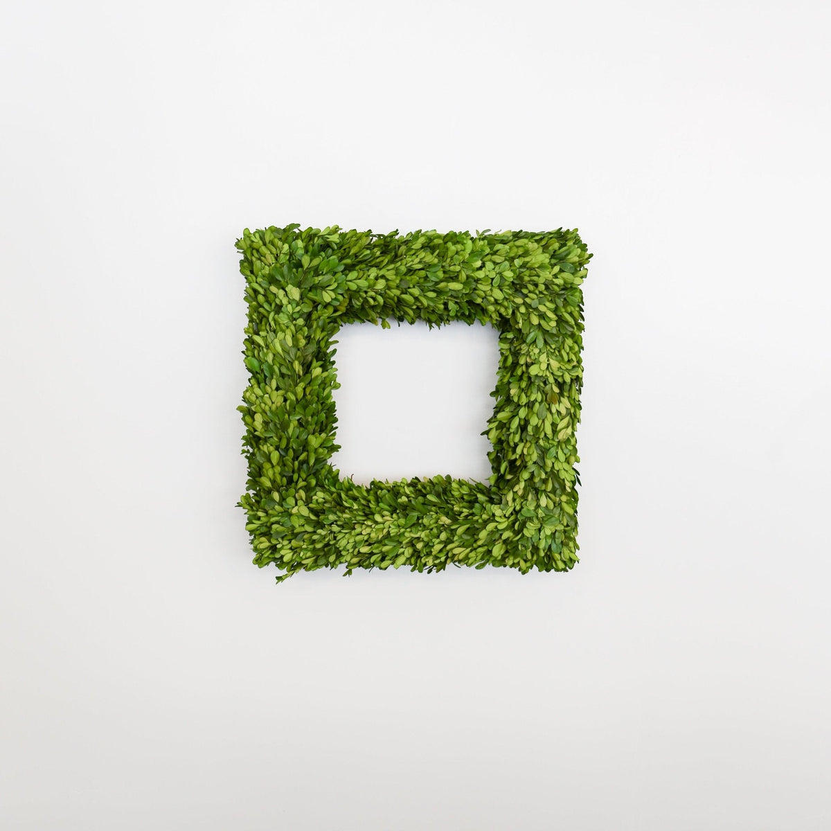 Square Preserved Natural Boxwood Wreath | 20 Inch