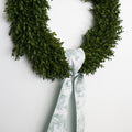 Canvas Celadon & White Toile Wreath Sash