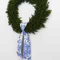 Canvas Deep Blue & White Toile Wreath Sash