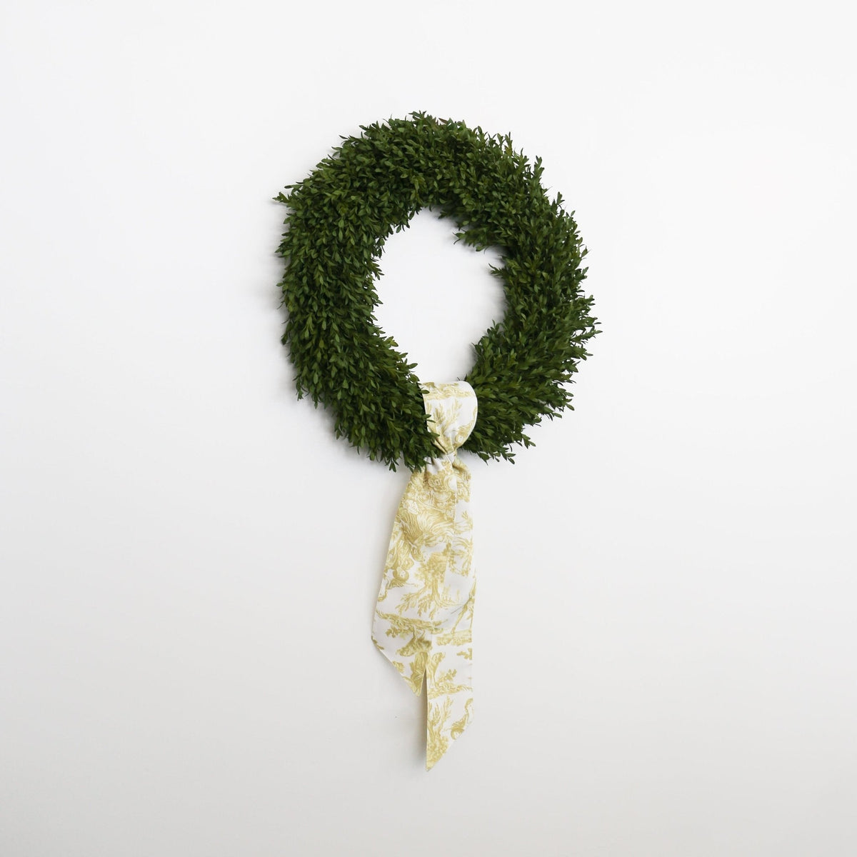 Canvas Chartreuse & White Toile Wreath Sash