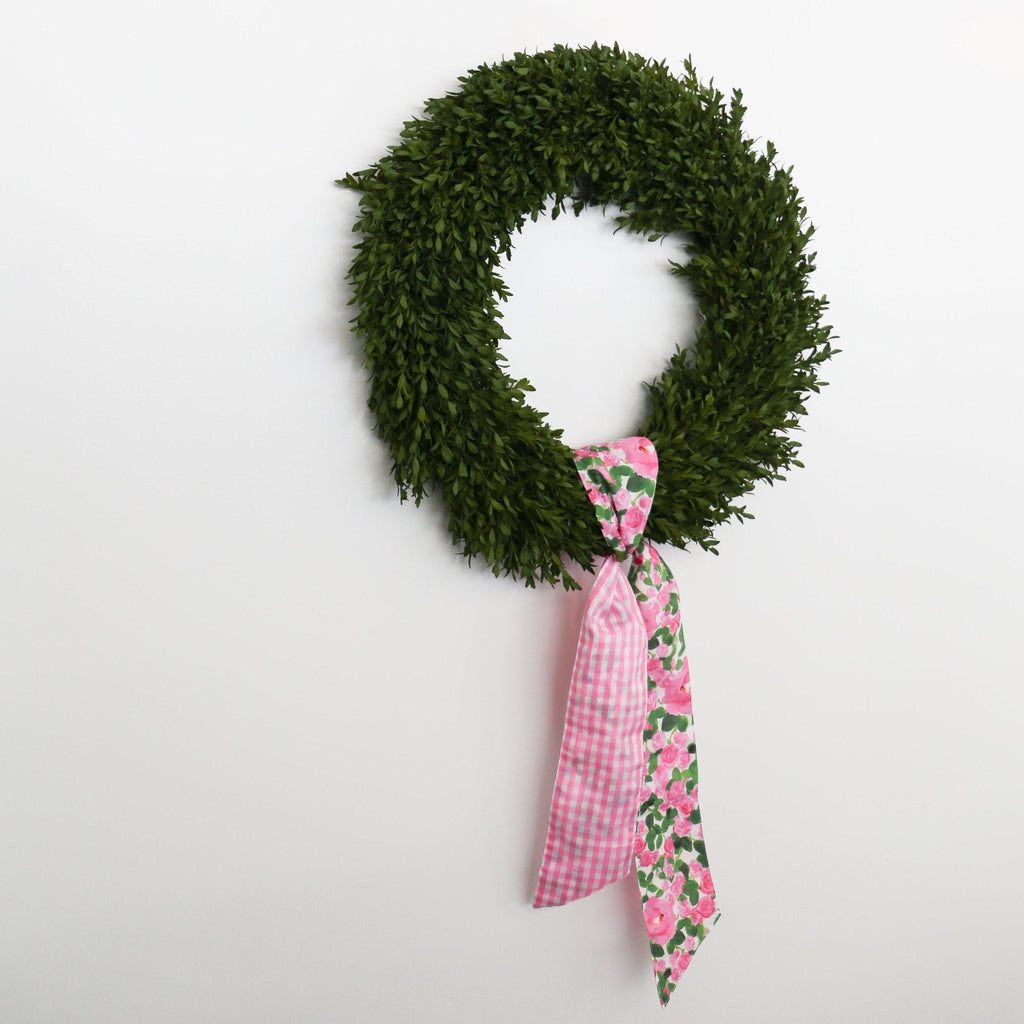 Pink Rose Garden Wreath Sash w/ Check Back