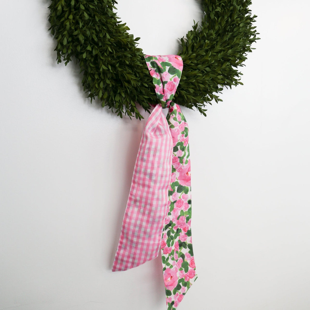 Pink Rose Garden Wreath Sash w/ Check Back