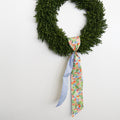 Mixed Spring Floral Wreath Sash w/ Blue Gingham Back