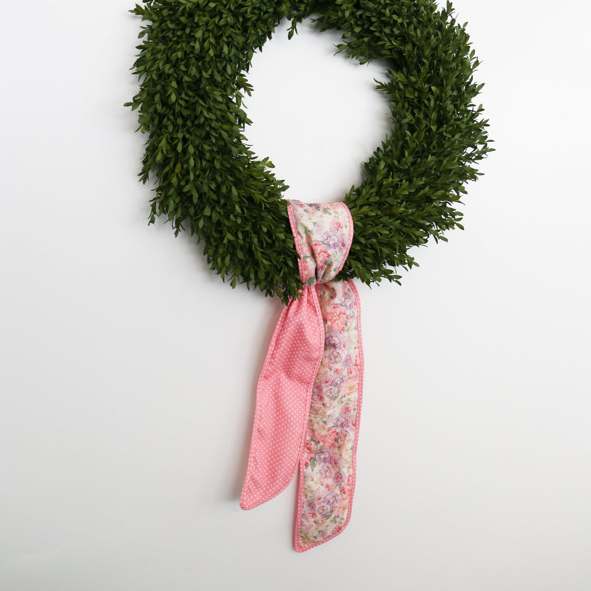 Pink & Mauve Floral Wreath Sash w/ Polka Dot Back