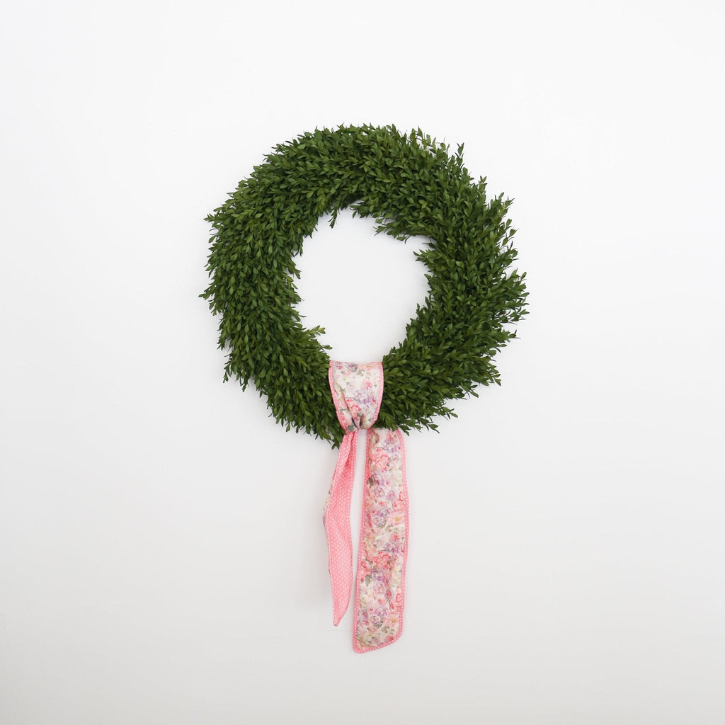 Pink & Mauve Floral Wreath Sash w/ Polka Dot Back