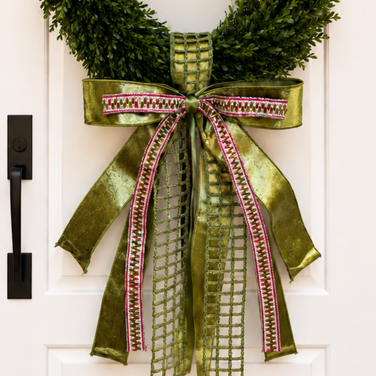 Winter Reindeer Ribbon Bow and Sash