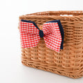 6" Poplin Red and Blue Check Bow Clip