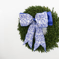 6" X 18" Taffeta Blue and White Acanthus Scroll Chinoiserie