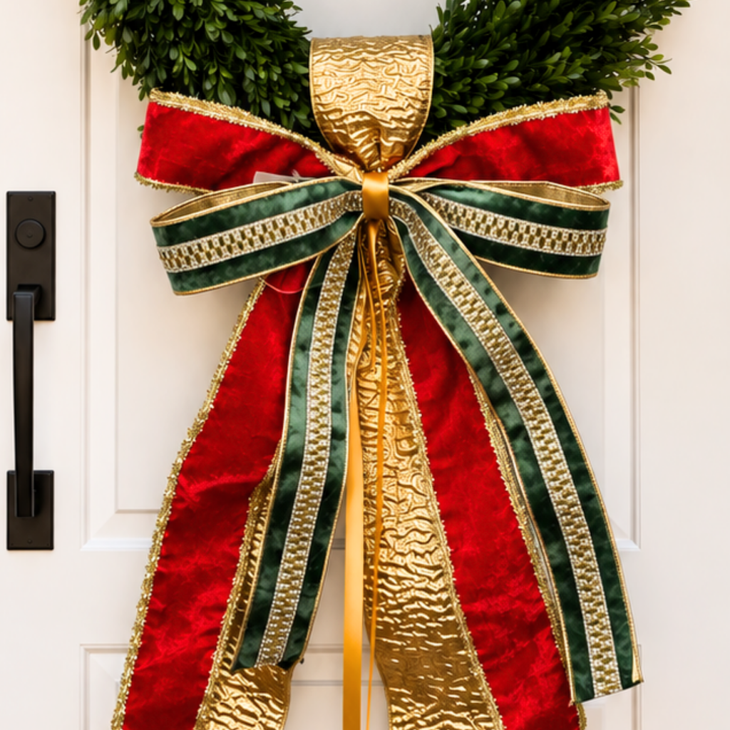 Classic Christmas Ribbon Bow and Sash