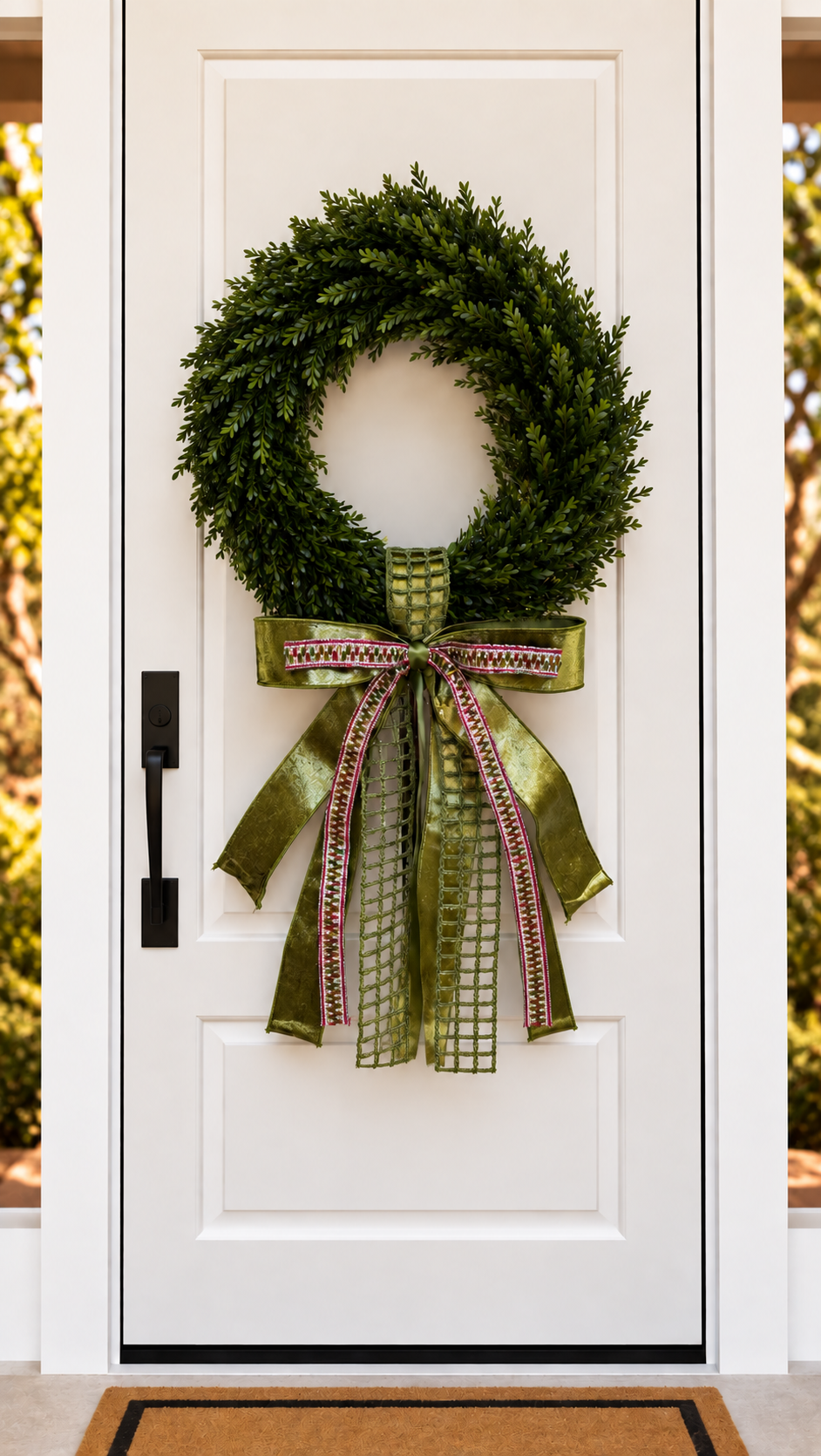 Winter Reindeer Ribbon Bow and Sash