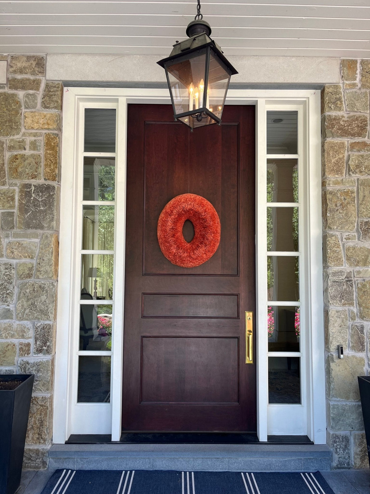 Burnt-Orange Oval Coffee Filter Wreath