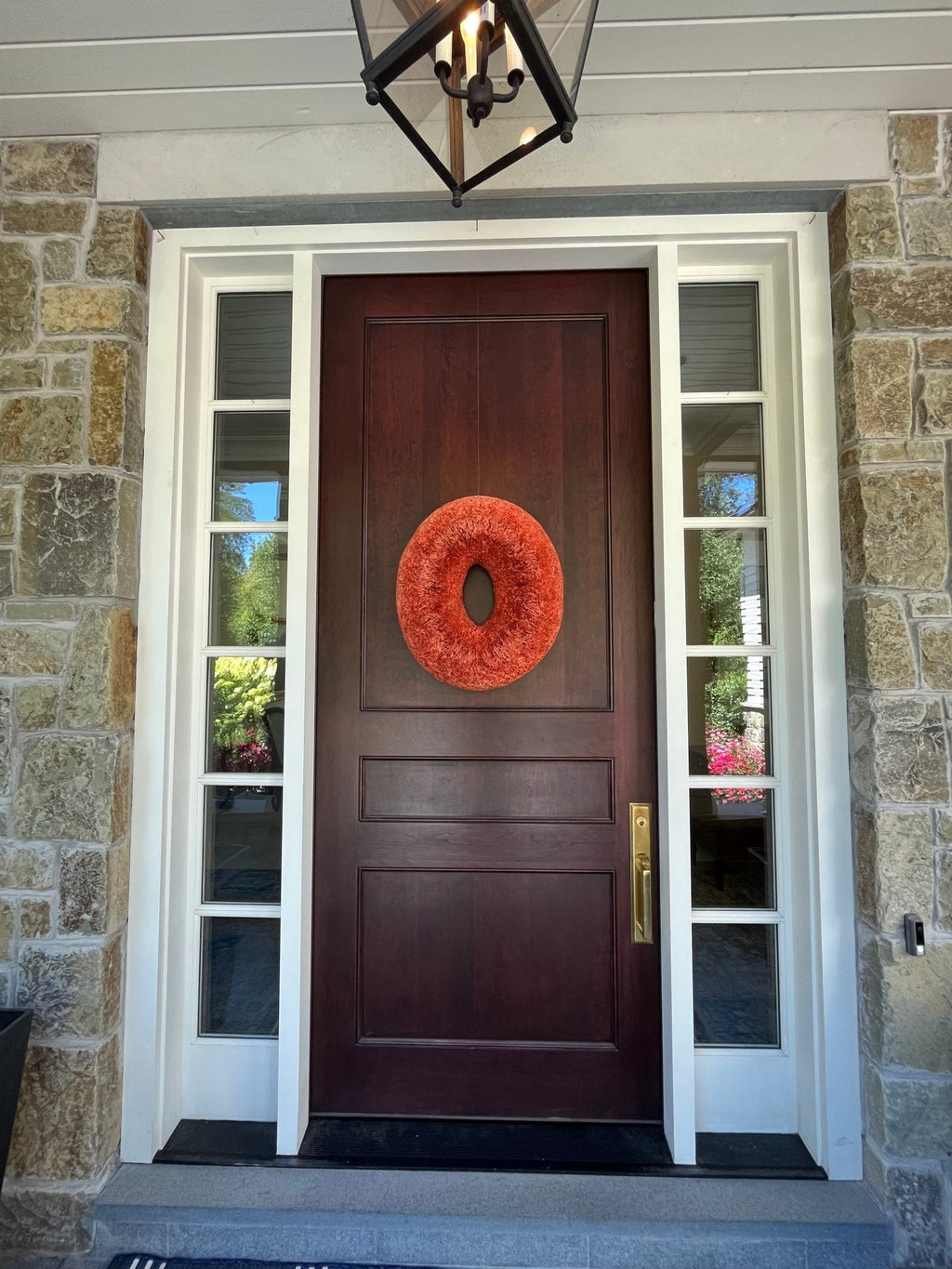 Burnt-Orange Oval Coffee Filter Wreath