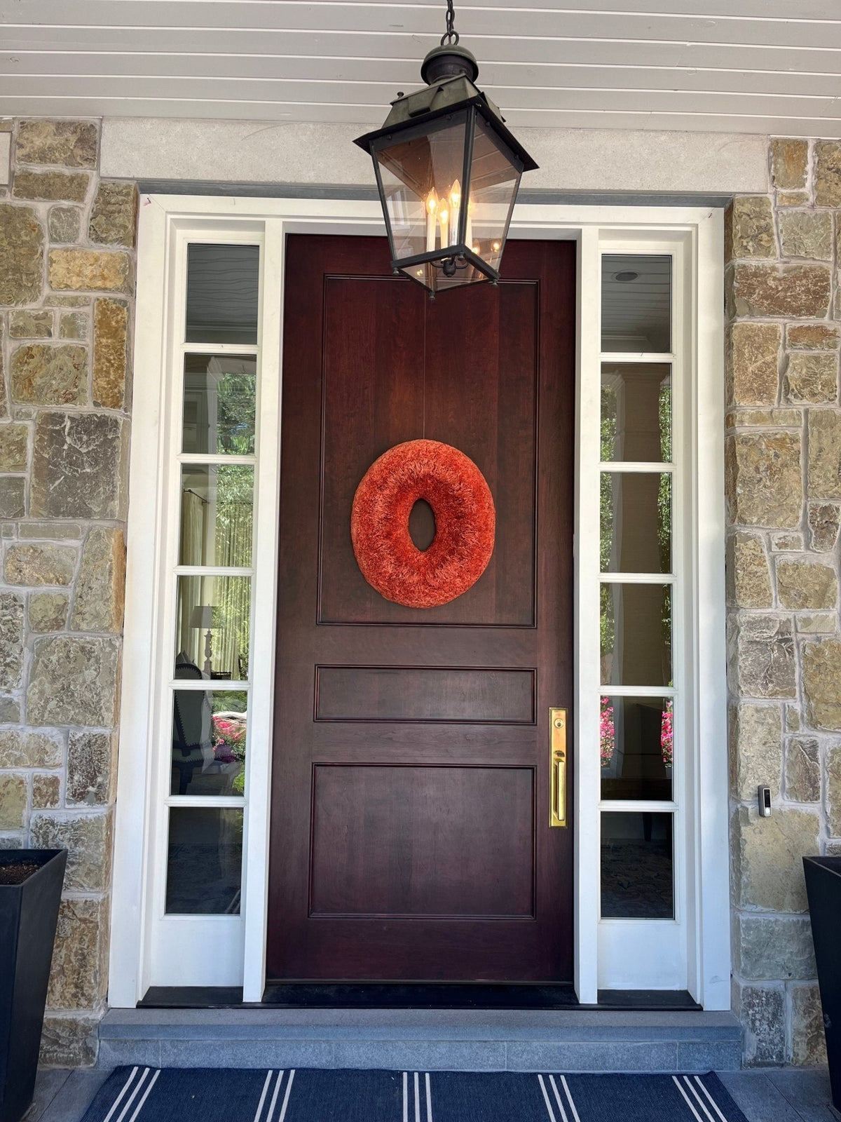 Burnt-Orange Oval Coffee Filter Wreath