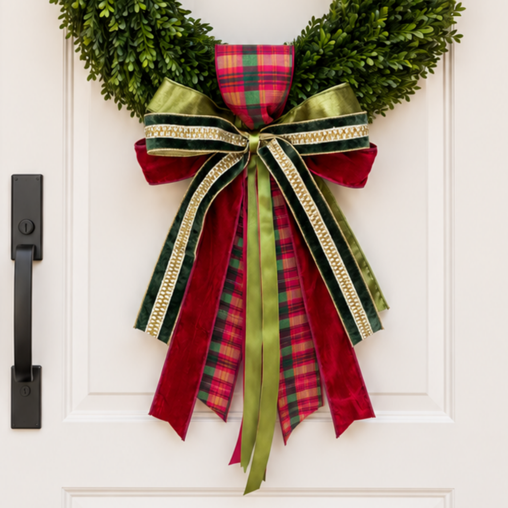 Pink Gift Pattern Ribbon Bow