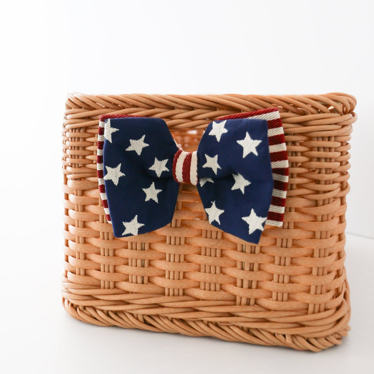 Canvas Americana Flag Bow with Clip