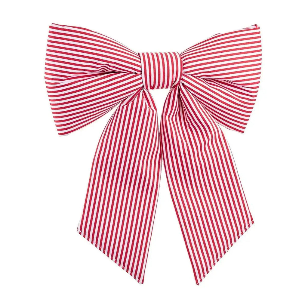 Classic Holiday Stripe Double-Tail Bow | Large