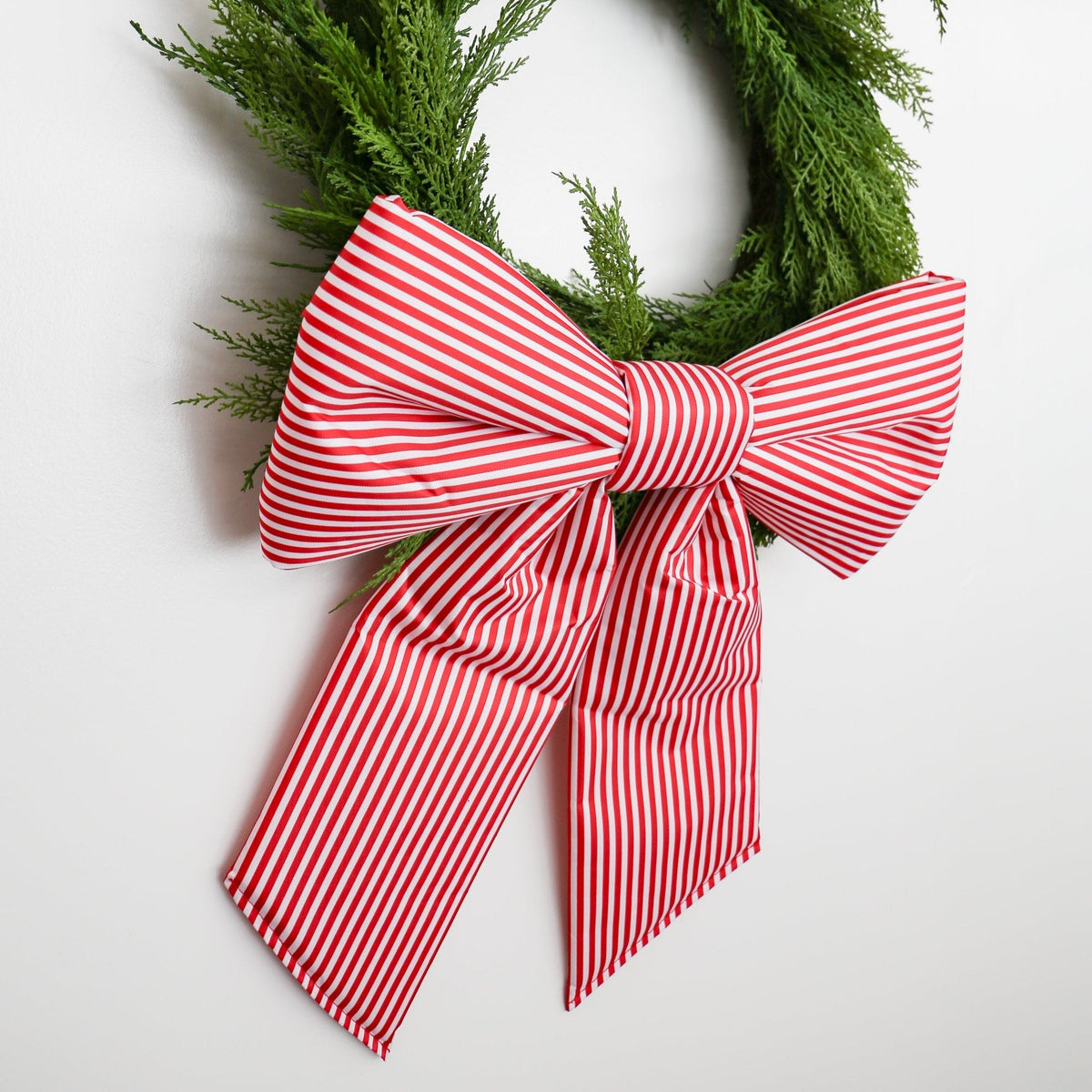 Classic Holiday Stripe Double-Tail Bow | Large
