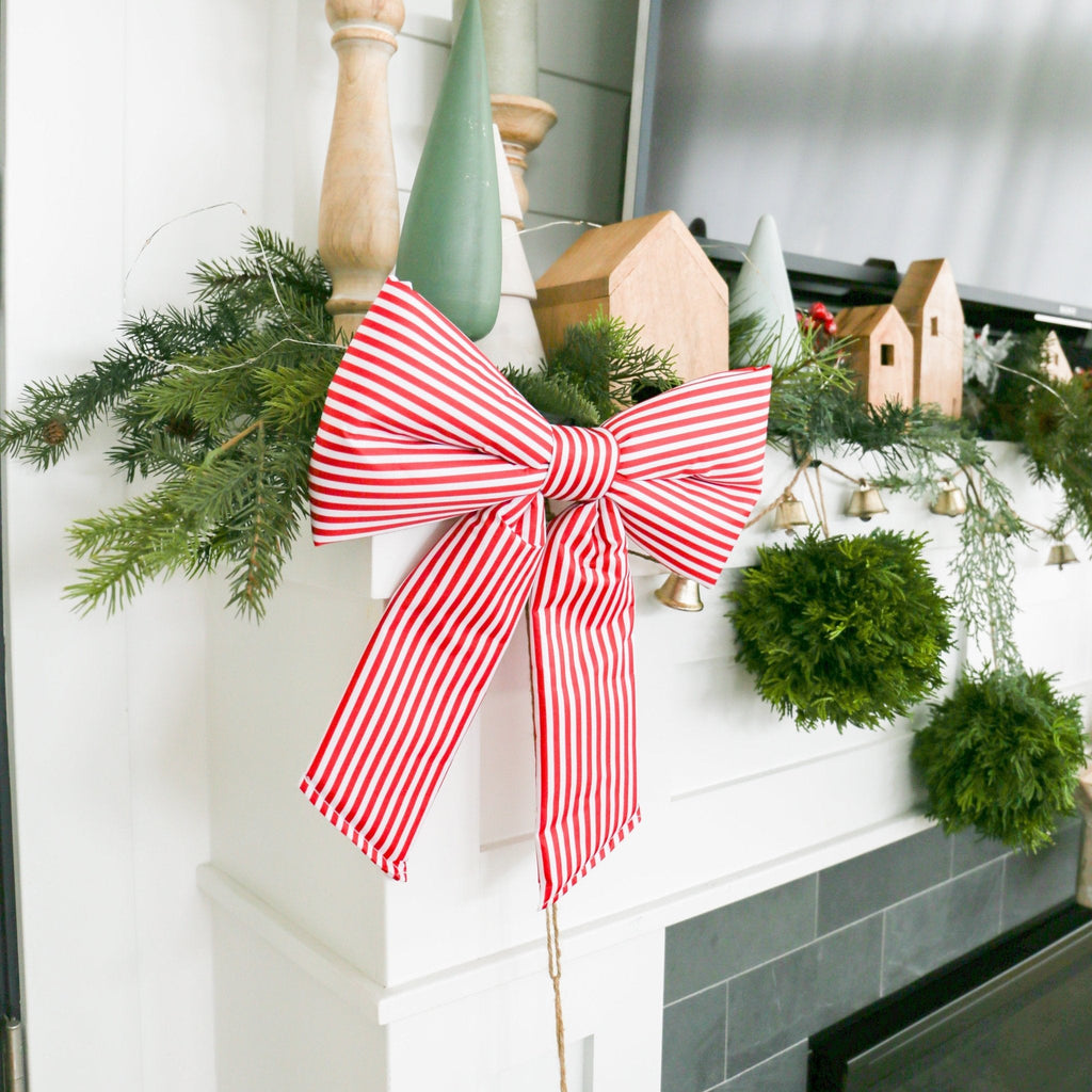 Classic Holiday Stripe Double-Tail Bow | Small