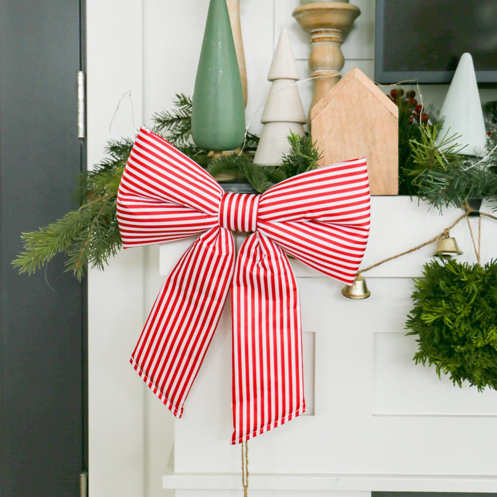 Classic Holiday Stripe Double-Tail Bow | Small