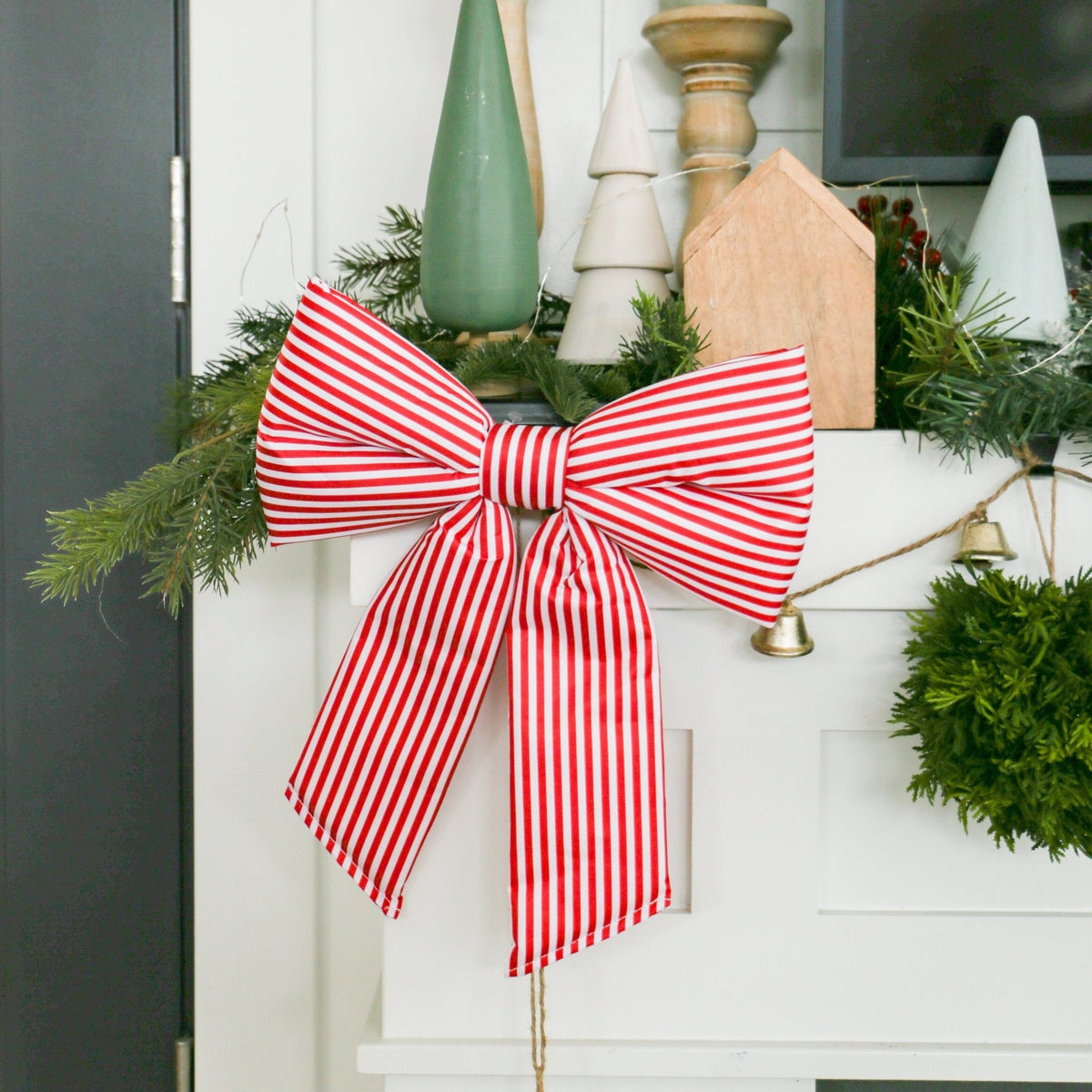 Classic Holiday Stripe Double-Tail Bow | Small