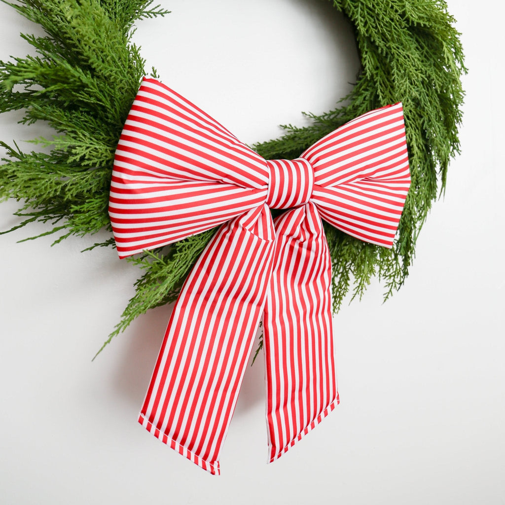 Classic Holiday Stripe Double-Tail Bow | Small