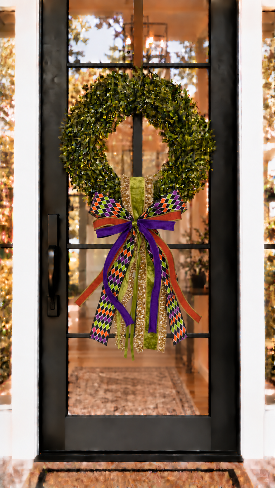 Halloween Diamond Pattern Ribbon Bow
