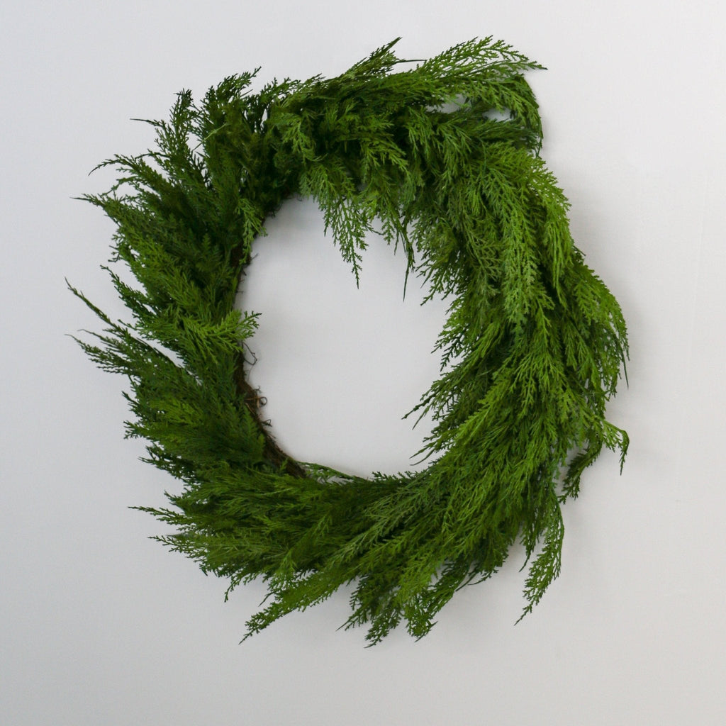 Faux Cedar Wreath | Small | 24-inch