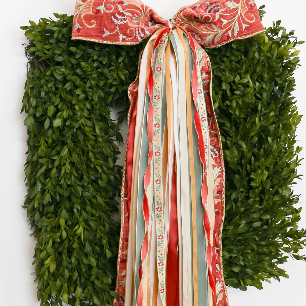 Square Green Tea Leaf Wreath | 18-inch