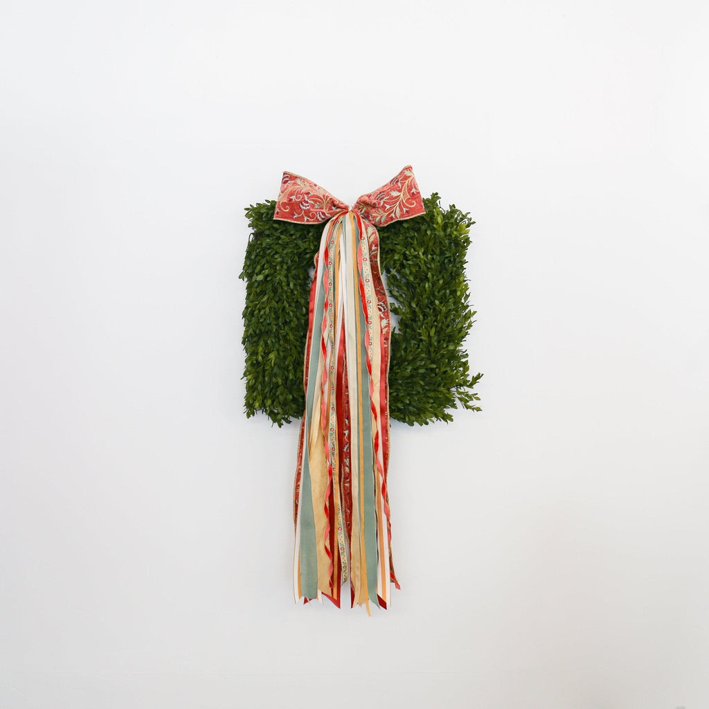Square Green Tea Leaf Wreath | 18-inch