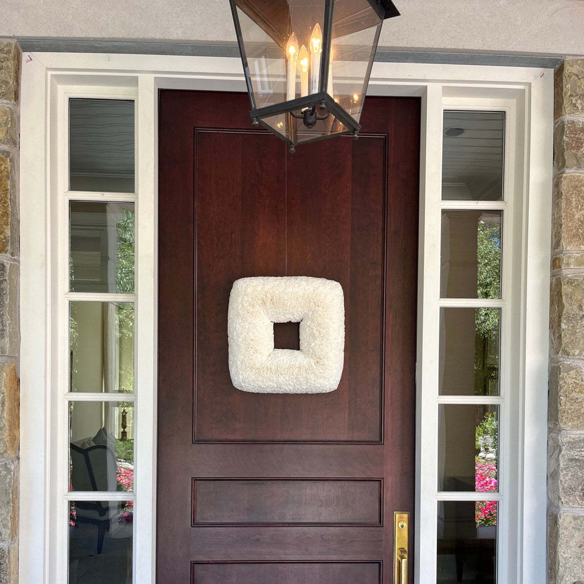 White Square Coffee Filter Wreath
